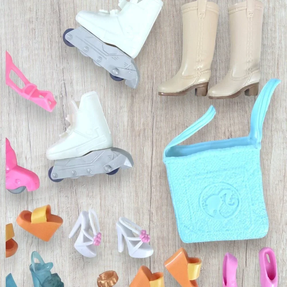 Barbie Shoes Accessories Lot Bags Roller Skates Boots Heels Fashion Doll Mix